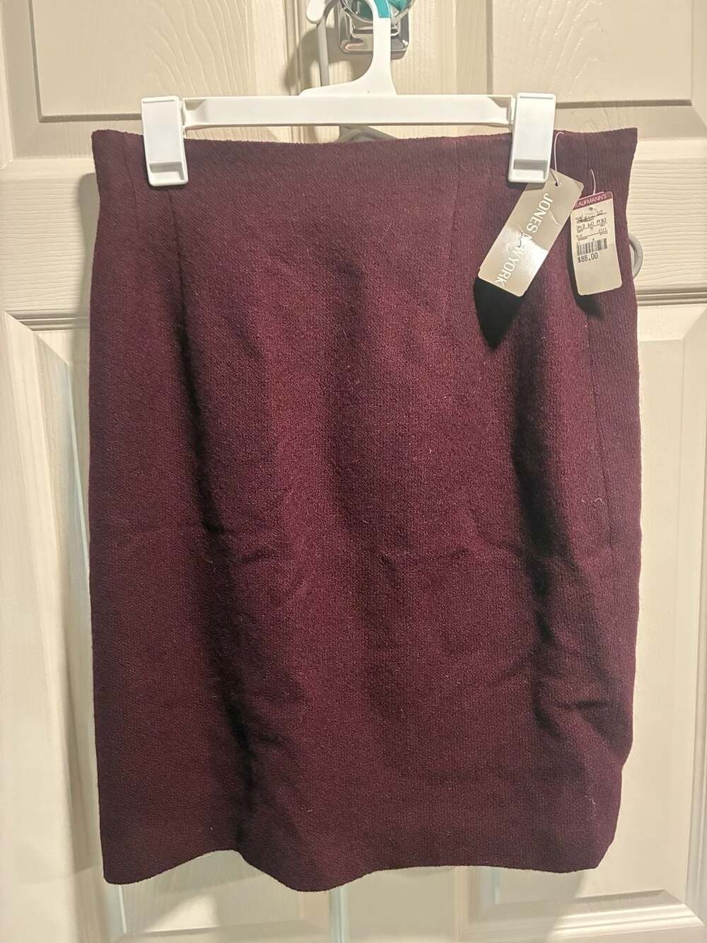 Jones New York Bordeaux Wool Blend Pencil Skirt Size 12